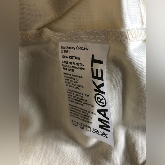 NWT Market x Smiley P Funk Smiley T-Shirt in Cream - Size M - Picture 5 of 6